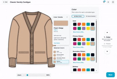 Varsity Sweater: website build and apparel design product